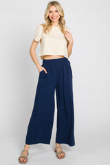 Navy Wide Leg Maternity Pants