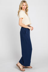 Navy Wide Leg Pants