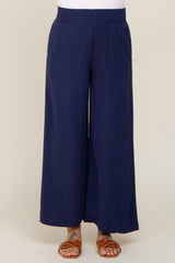 Navy Wide Leg Maternity Pants