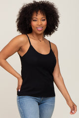 Black Ribbed Basic Tank Top