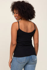 Black Ribbed Basic Tank Top