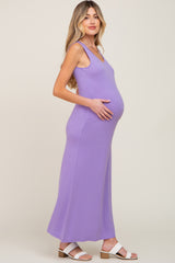 Lavender Sleeveless Maternity Maxi Dress