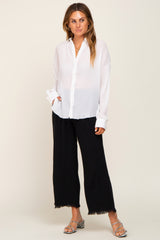 Ivory Plisse Chiffon Blouse