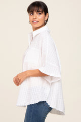 White Striped Collared Top