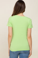 Lime Basic Crew Neck Maternity Tee