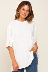 Ivory Basic Oversized T-Shirt