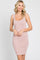 Mauve Sleeveless Ribbed Knit Fitted Dress