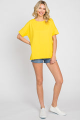 Yellow Short Cuff Sleeve Top