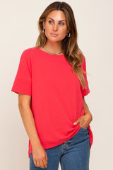 Coral Short Cuff Sleeve Maternity Top