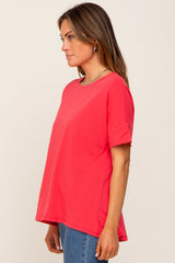 Coral Short Cuff Sleeve Top