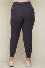 Charcoal Soft Knit Maternity Plus Jogger Pants