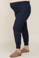 Black Soft Knit Maternity Plus Jogger Pants