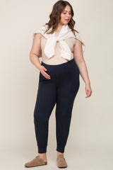 Black Soft Knit Maternity Plus Jogger Pants