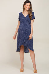 Navy Polka Dot Maternity/Nursing Wrap Dress