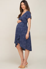 Navy Polka Dot Maternity/Nursing Wrap Dress