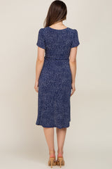 Navy Polka Dot Maternity/Nursing Wrap Dress