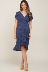 Navy Polka Dot Maternity/Nursing Wrap Dress