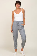 Grey Drawstring Cargo Pants