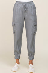 Grey Drawstring Cargo Pants