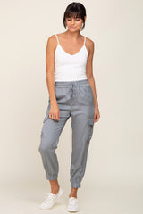 Grey Drawstring Cargo Pants