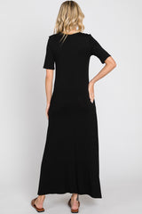 Black Scoop Neck Maxi Dress