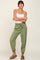Olive Smocked Joggers