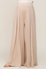 Cream Flowy Maternity Pants