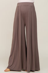 Brown Flowy Maternity Pants