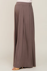 Brown Flowy Maternity Pants