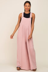 Mauve Sleeveless Wide Leg Jumpsuit