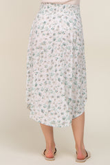 Ivory Mint Floral Smocked Maternity Skirt