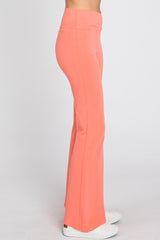 Coral Layered V-Front Leggings