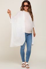 Ivory Knit Open Front Maternity Cardigan