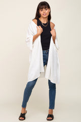 Ivory Knit Open Front Maternity Cardigan