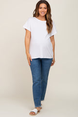 White Short Sleeve Maternity Top