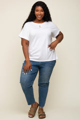 White Short Sleeve Plus Top