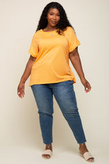 Orange Short Sleeve Plus Top