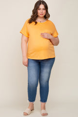 Orange Short Sleeve Plus Maternity Top