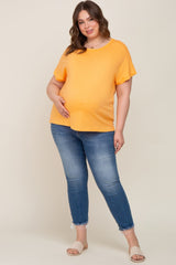 Orange Short Sleeve Plus Maternity Top