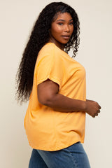 Orange Short Sleeve Plus Top