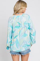 Blue Abstract Print Blouse