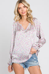 White Micro Floral Blouse