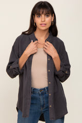 Charcoal Button Down Top