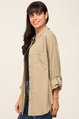 Olive Button Down Top