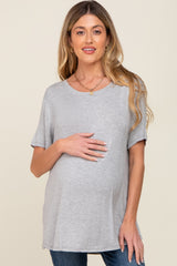 Grey Basic Maternity Tee