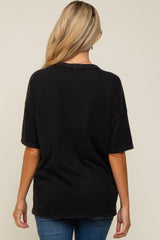 Black Exposed Seam Maternity Pocket T-Shirt