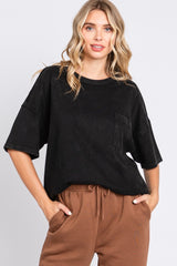 Black Exposed Seam Pocket T-Shirt