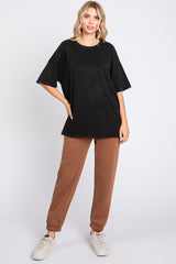 Black Exposed Seam Pocket T-Shirt