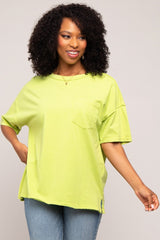 Lime Exposed Seam Pocket T-Shirt