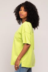 Lime Exposed Seam Pocket T-Shirt